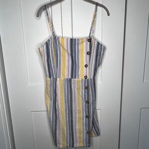 Timing Striped Button Side Dress Women's Size Large